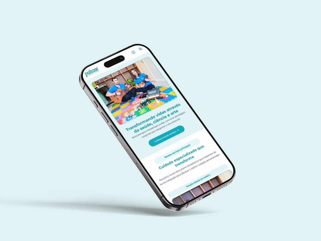 Branding & Presença Digital | Pulssar Fisio & Musicoterapia | Versão mobile